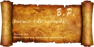 Berecz Pénelopé névjegykártya